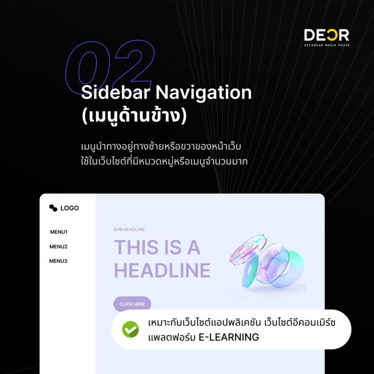 การออกแบบ Navigation ที่เหมาะสมในการออกแบบเว็บไซต์ | Decorear Media House