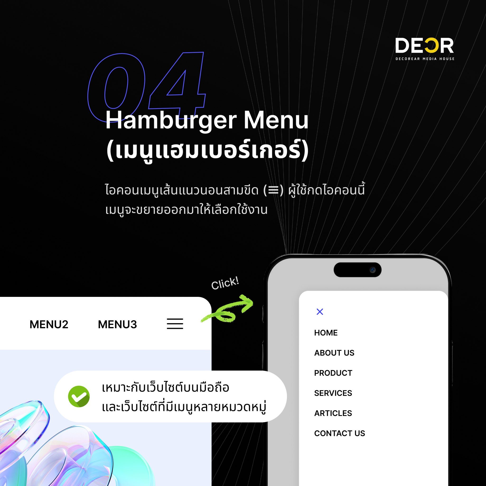 การออกแบบ Navigation ที่เหมาะสมในการออกแบบเว็บไซต์ | Decorear Media House