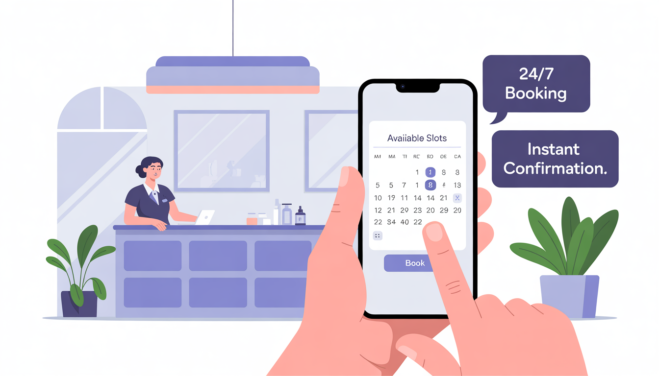 ระบบ Web Application สำหรับจองคิวออนไลน์ (E-Booking) ที่ช่วยให้ลูกค้าจองนัดหมายได้เองตลอด 24 ชั่วโมง