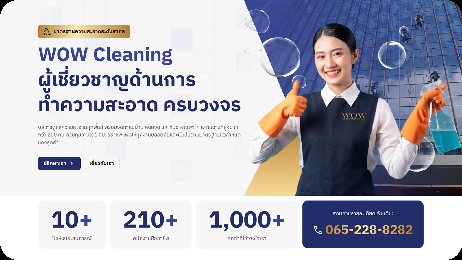 WOW Cleaning headless CMS website screenshot 1